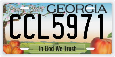 GA license plate CCL5971