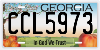 GA license plate CCL5973