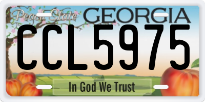 GA license plate CCL5975