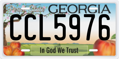 GA license plate CCL5976