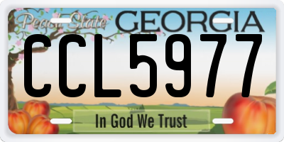 GA license plate CCL5977