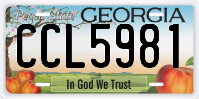 GA license plate CCL5981