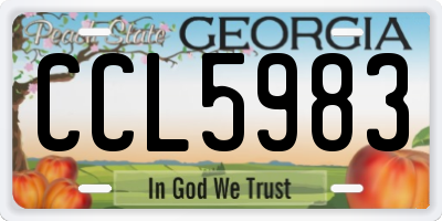 GA license plate CCL5983