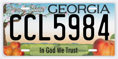 GA license plate CCL5984