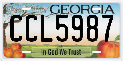 GA license plate CCL5987