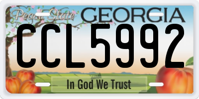 GA license plate CCL5992