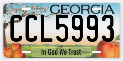 GA license plate CCL5993