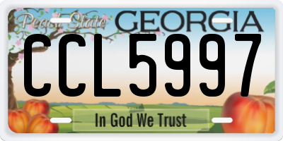 GA license plate CCL5997