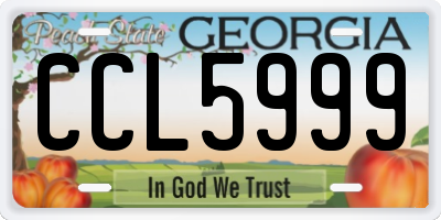 GA license plate CCL5999