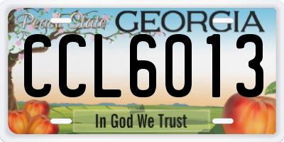 GA license plate CCL6013