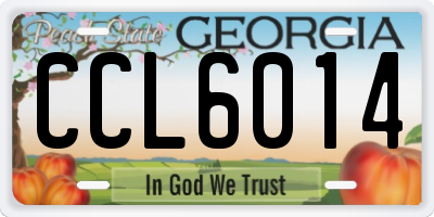GA license plate CCL6014