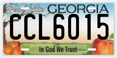 GA license plate CCL6015