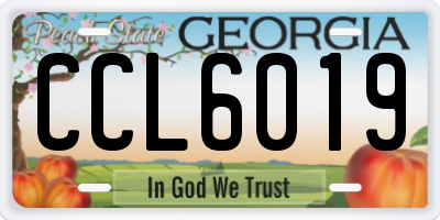 GA license plate CCL6019