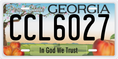 GA license plate CCL6027