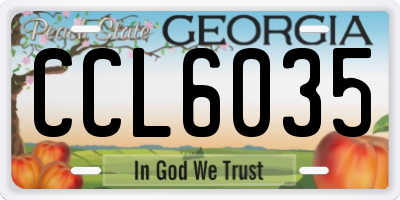 GA license plate CCL6035