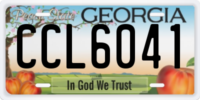 GA license plate CCL6041