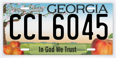GA license plate CCL6045
