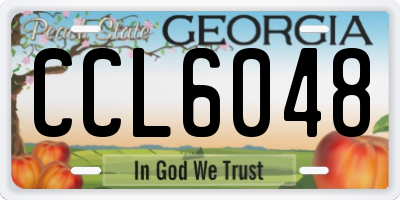 GA license plate CCL6048