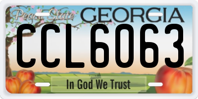 GA license plate CCL6063