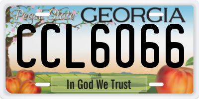 GA license plate CCL6066