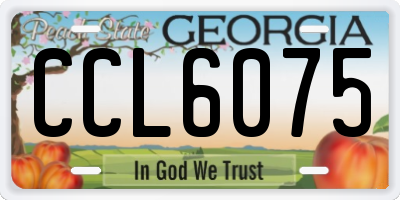 GA license plate CCL6075
