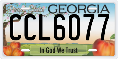GA license plate CCL6077