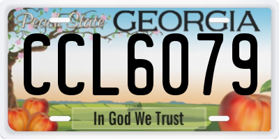 GA license plate CCL6079