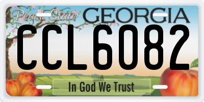 GA license plate CCL6082