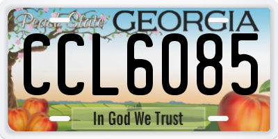 GA license plate CCL6085