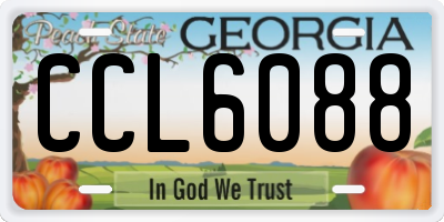 GA license plate CCL6088