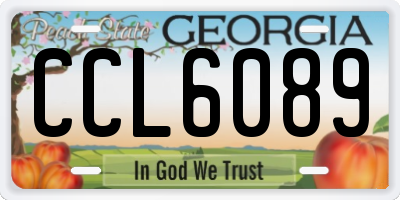 GA license plate CCL6089