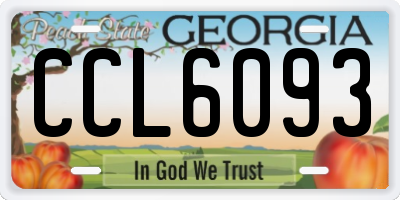 GA license plate CCL6093