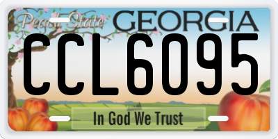 GA license plate CCL6095