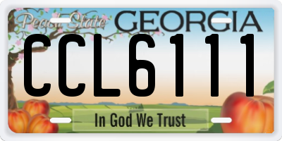 GA license plate CCL6111