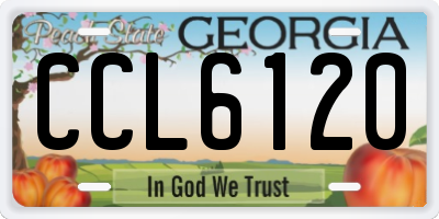 GA license plate CCL6120