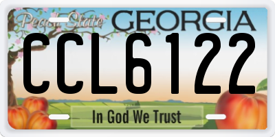 GA license plate CCL6122