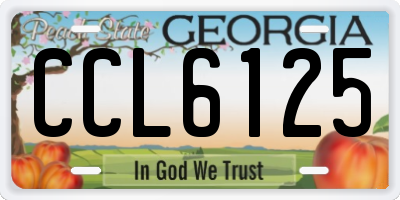 GA license plate CCL6125