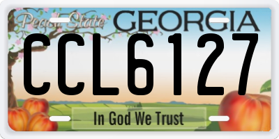 GA license plate CCL6127