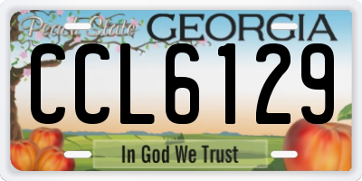 GA license plate CCL6129