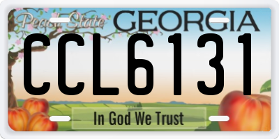 GA license plate CCL6131