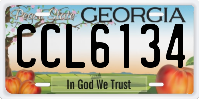 GA license plate CCL6134