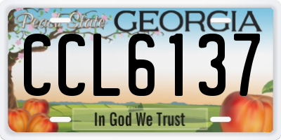 GA license plate CCL6137