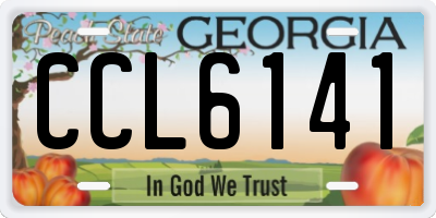 GA license plate CCL6141