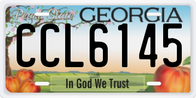 GA license plate CCL6145