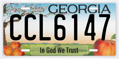 GA license plate CCL6147