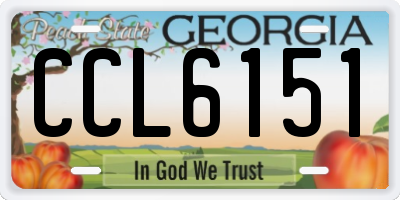 GA license plate CCL6151