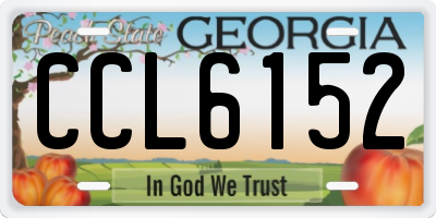 GA license plate CCL6152