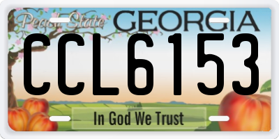 GA license plate CCL6153