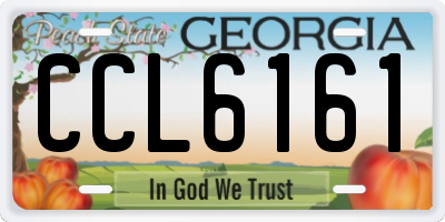 GA license plate CCL6161