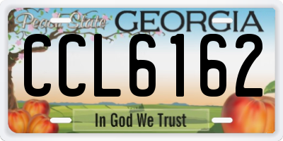 GA license plate CCL6162